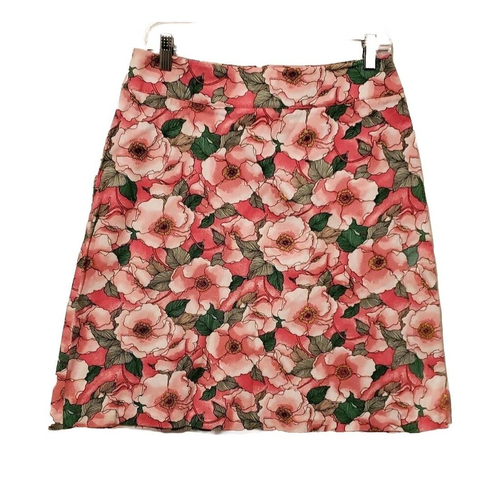Josephine Chaus Pink A-Line Skirt Size 8 Cotton Stretch Fairy Garden Party